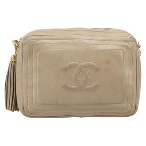 Chanel Vintage Cc Tassel Camera Lambskin Beige Leather Shoulder Bag Bag